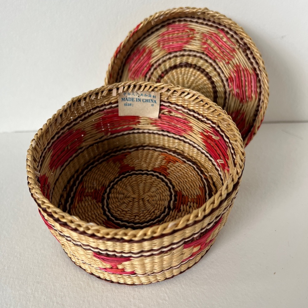 Reed grass basket coaster set - Picture 6 of 9